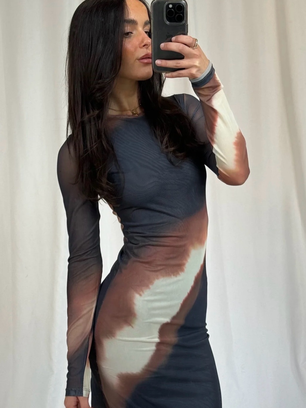 Bronze Snake Women’s Amaya Midi Dress Mars Size Medium New With Tags Mesh Lined — image 2 of 8
